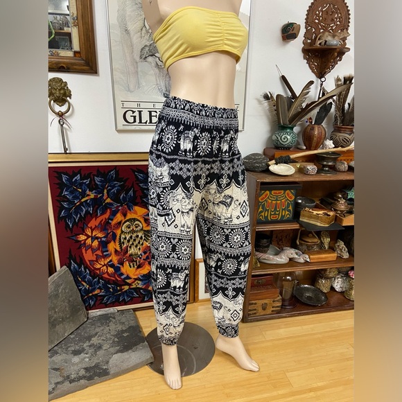Black & White Elephant Harem Pants - Picture 7 of 11